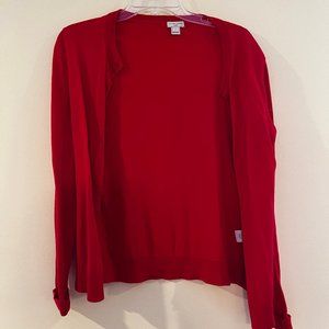 J Crew Red Cardigan